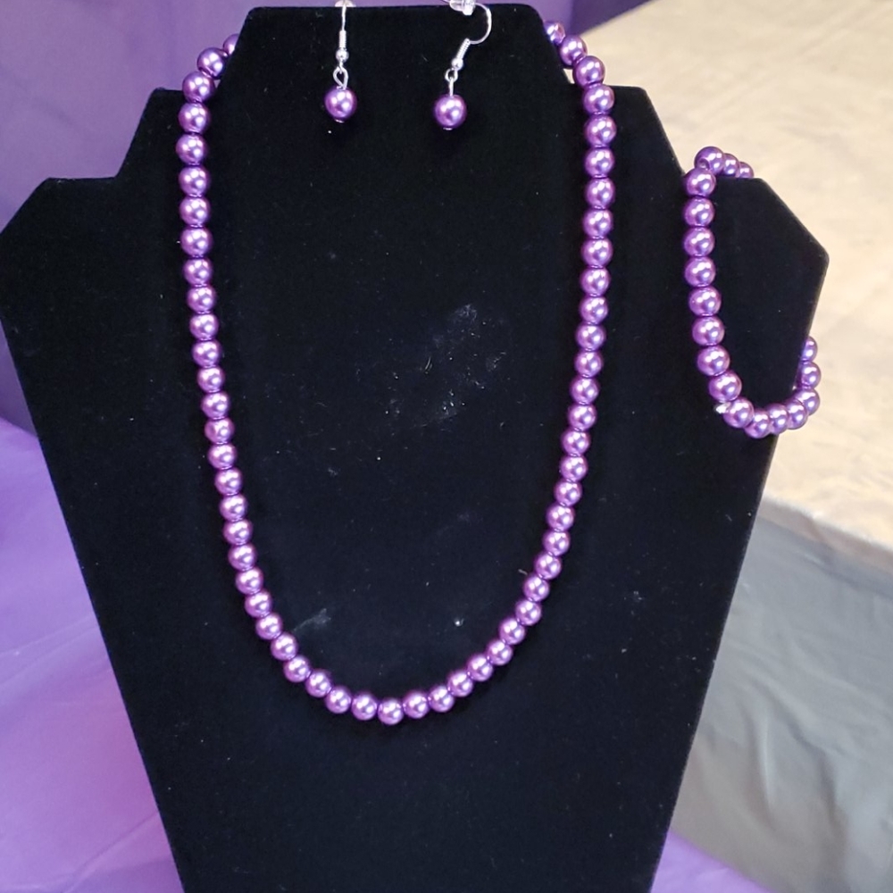 Purple glass pearls